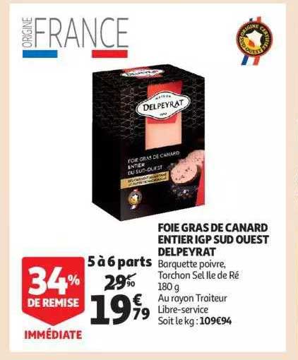 foie gras de canard entier igp sud ouest delpeyrat