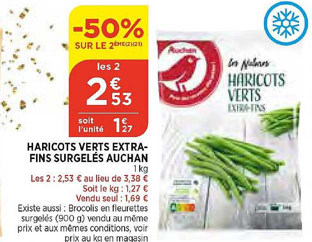 haricots verts extrafins surgelés auchan