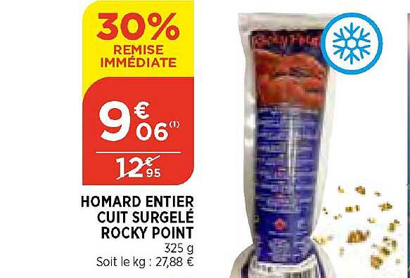 homard entier cuit surgelé rocky point