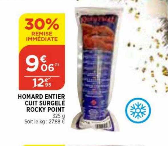 homard entier cuit surgelé rocky point