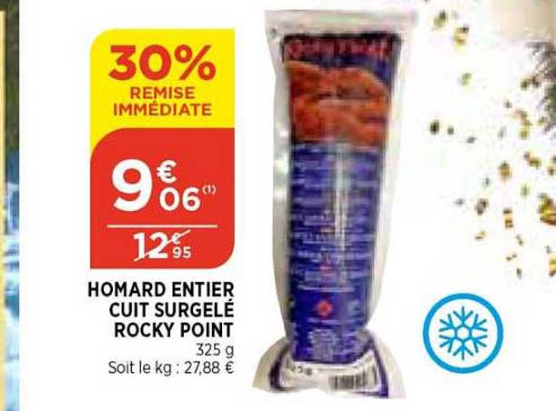 homard entier cuit surgelé rocky point