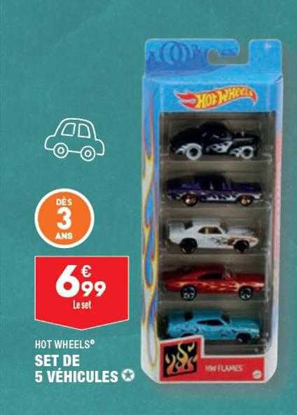 hot wheels set de 5 véhicules