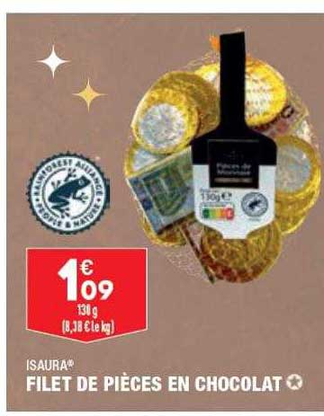 isaura filet de pièces en chocolat