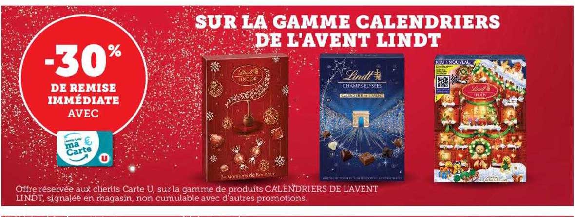 la gamme calendriers de l'avent lindt