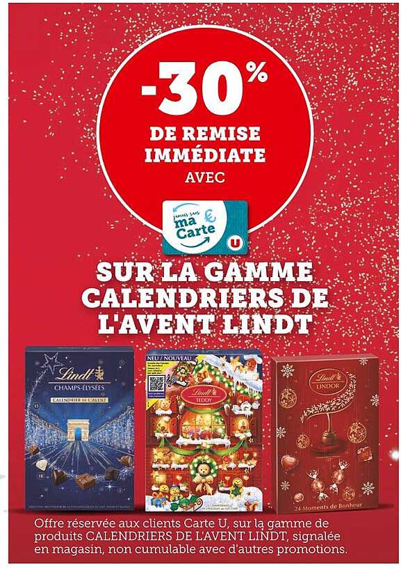 la gamme calendriers de l'avent lindt