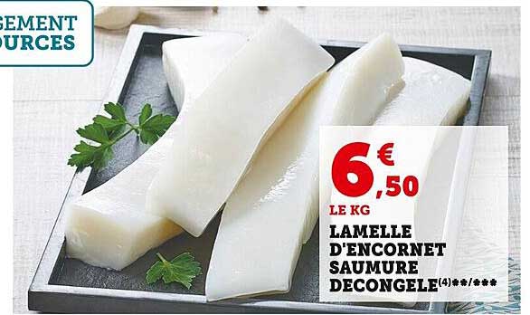 lamelle d'encornet saumure décongelé