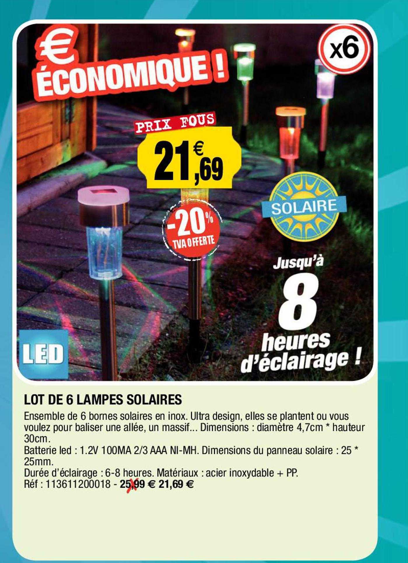 lot de 6 lampes solaires