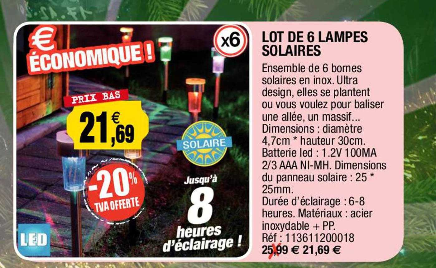 Lot De 6 Lampes Solaires