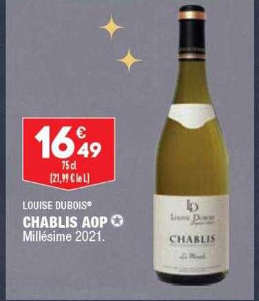 louise dubois chablis aop millésime 2021