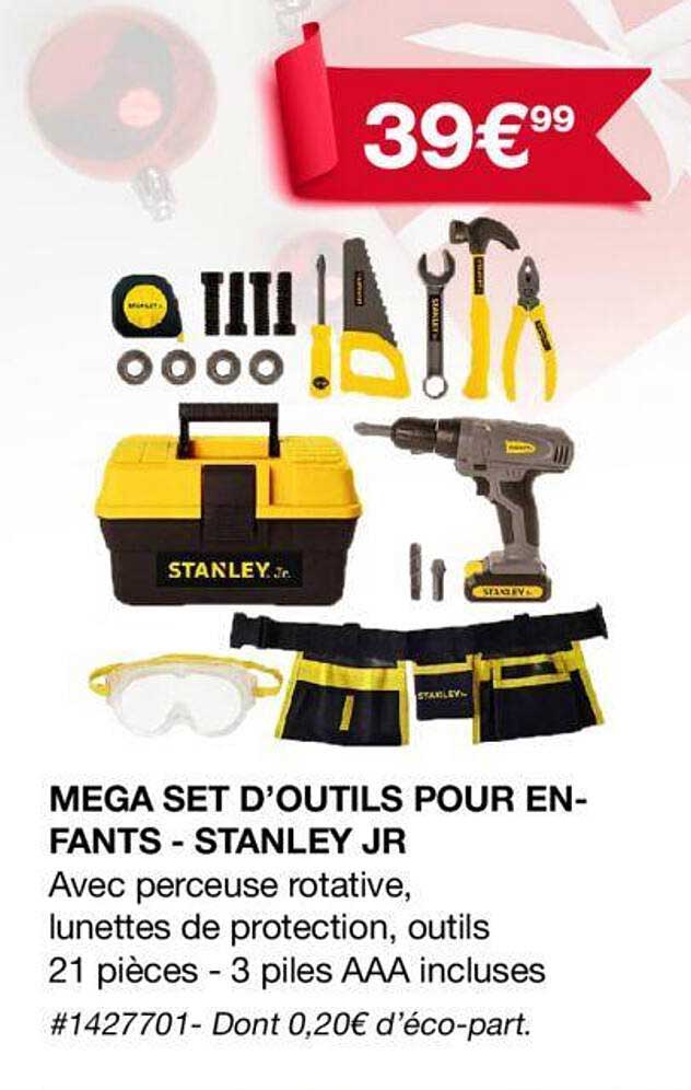 méga set d'outils pour enfants - stanley jr