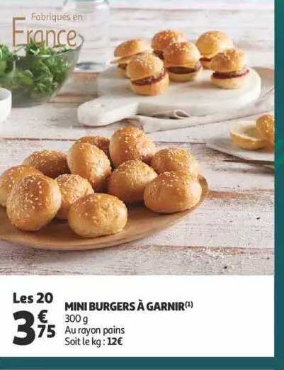 mini burgers à  garnir
