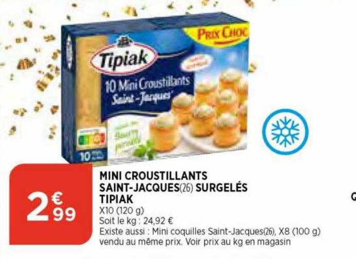 mini croustillants saint-jacques surgelés tipiak