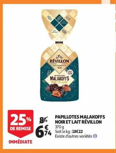 papillotes malakoffs noir et lait révillon