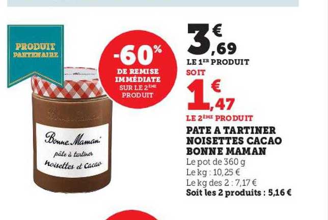 pâte à tartiner noisettes cacao bonne maman