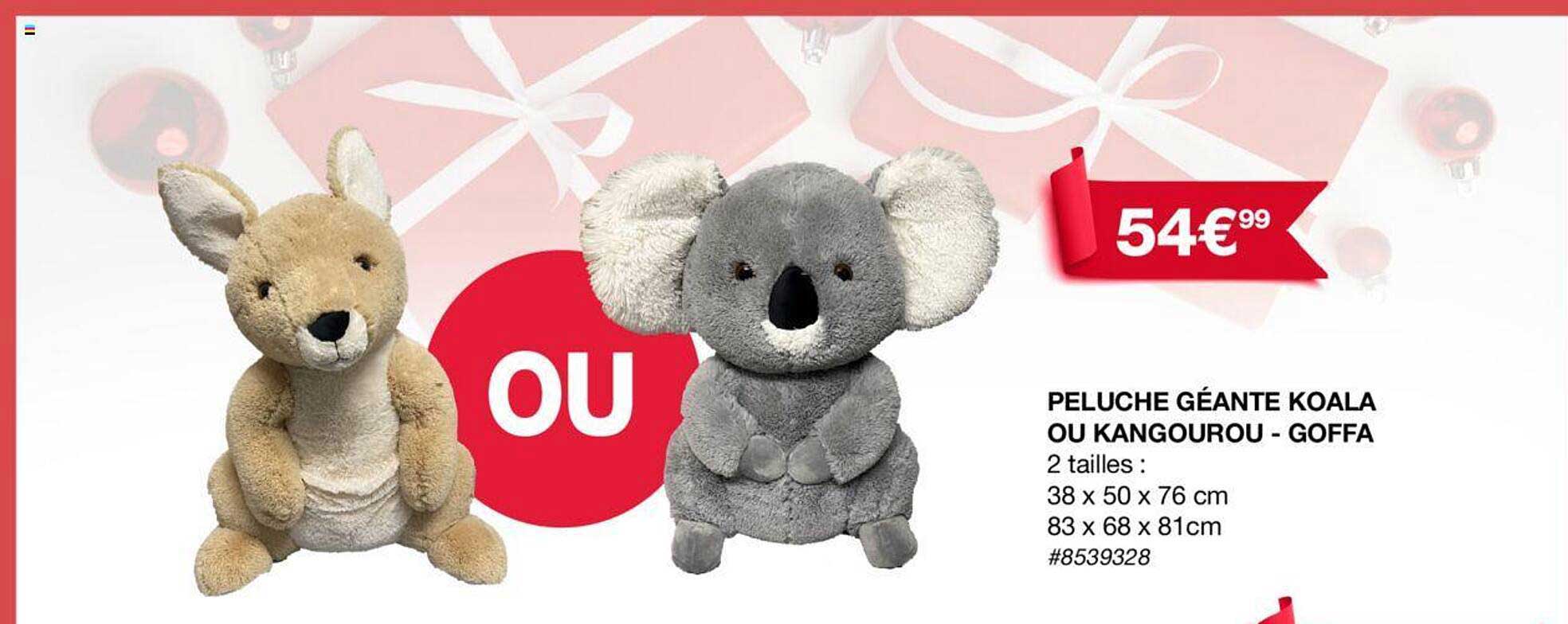 peluche géante koala ou kangourou - goffa