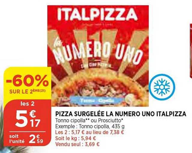 pizza surgelée la numéro uno italpizza