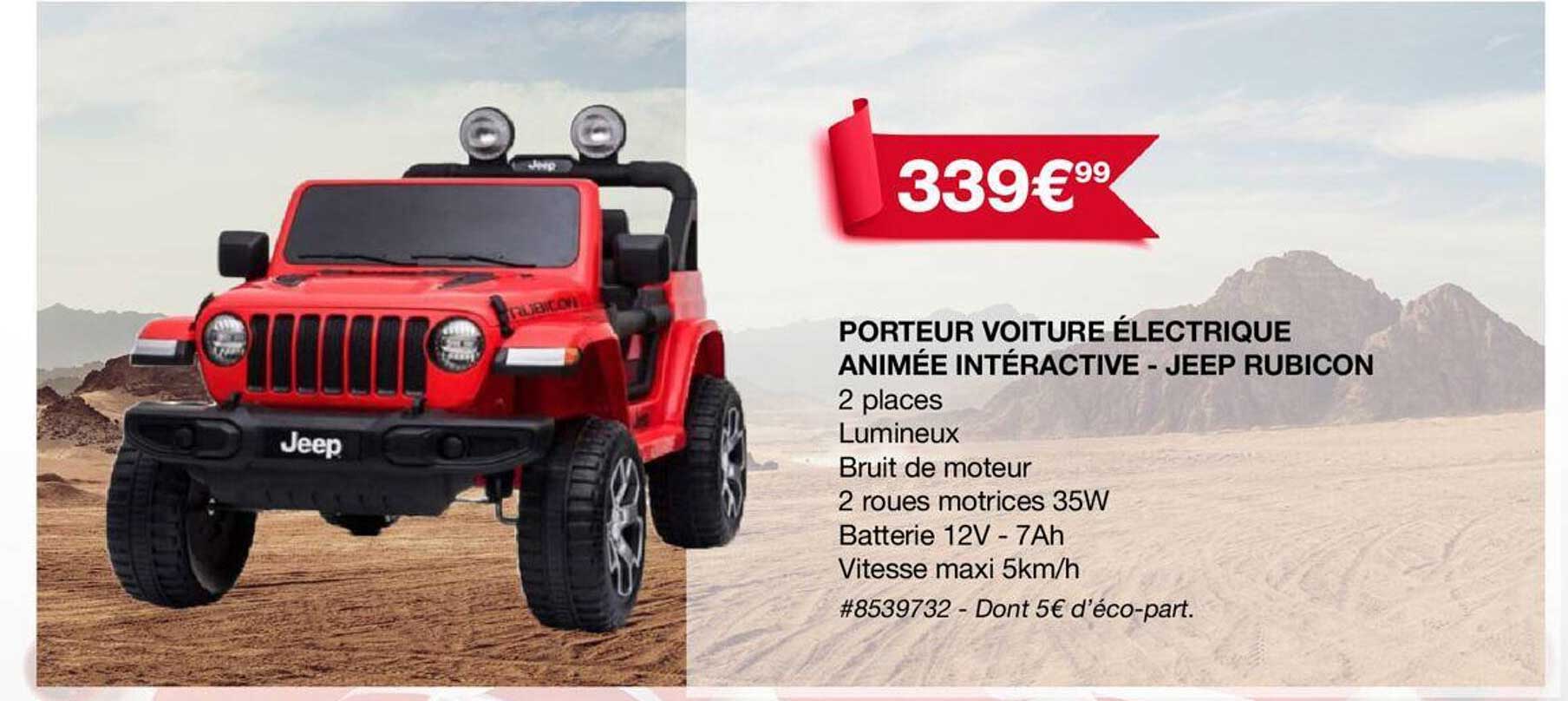 porteur voiture électrique animée interactive - jeep rubicon