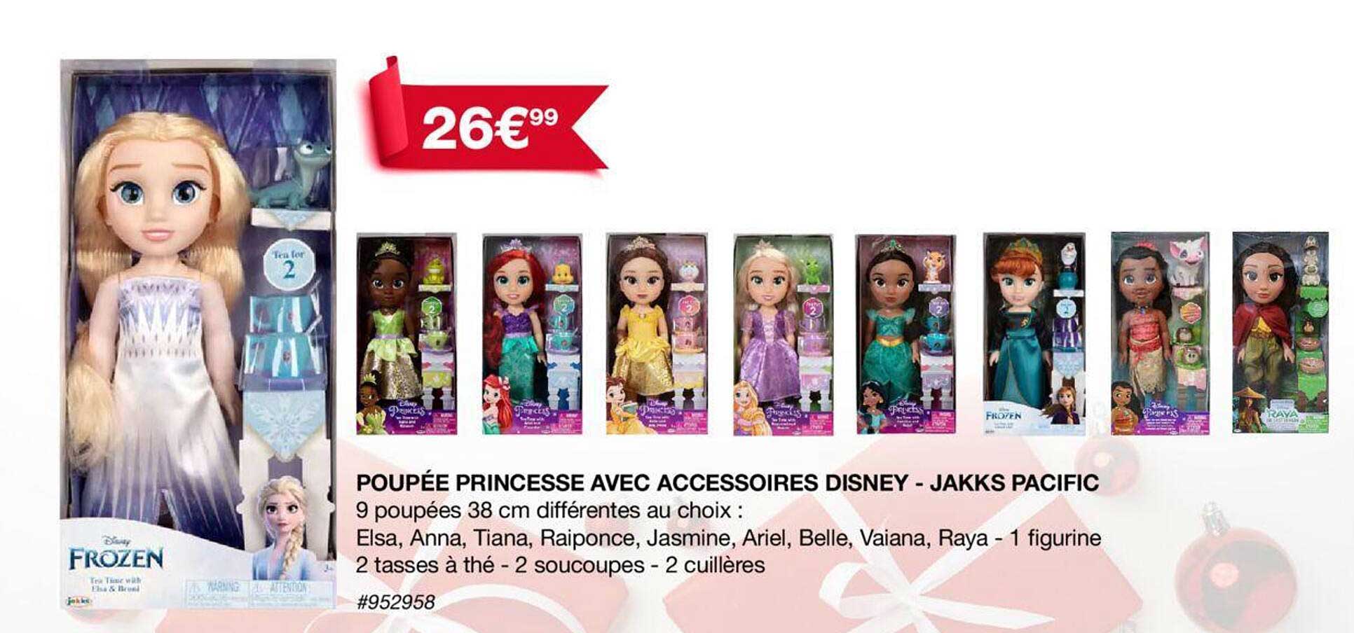 poupée princesse avec accessoires disney - jakks pacific