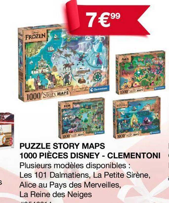 Puzzle Story Maps 1000 Pièces Disney - Clementoni