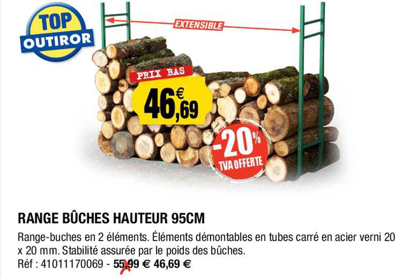 range bûches hauteur 95 cm