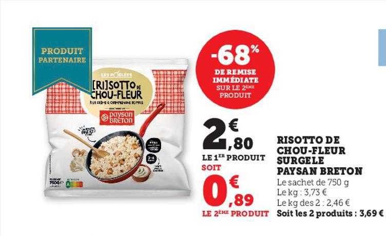 risotto de chou-fleur surgelé paysan breton