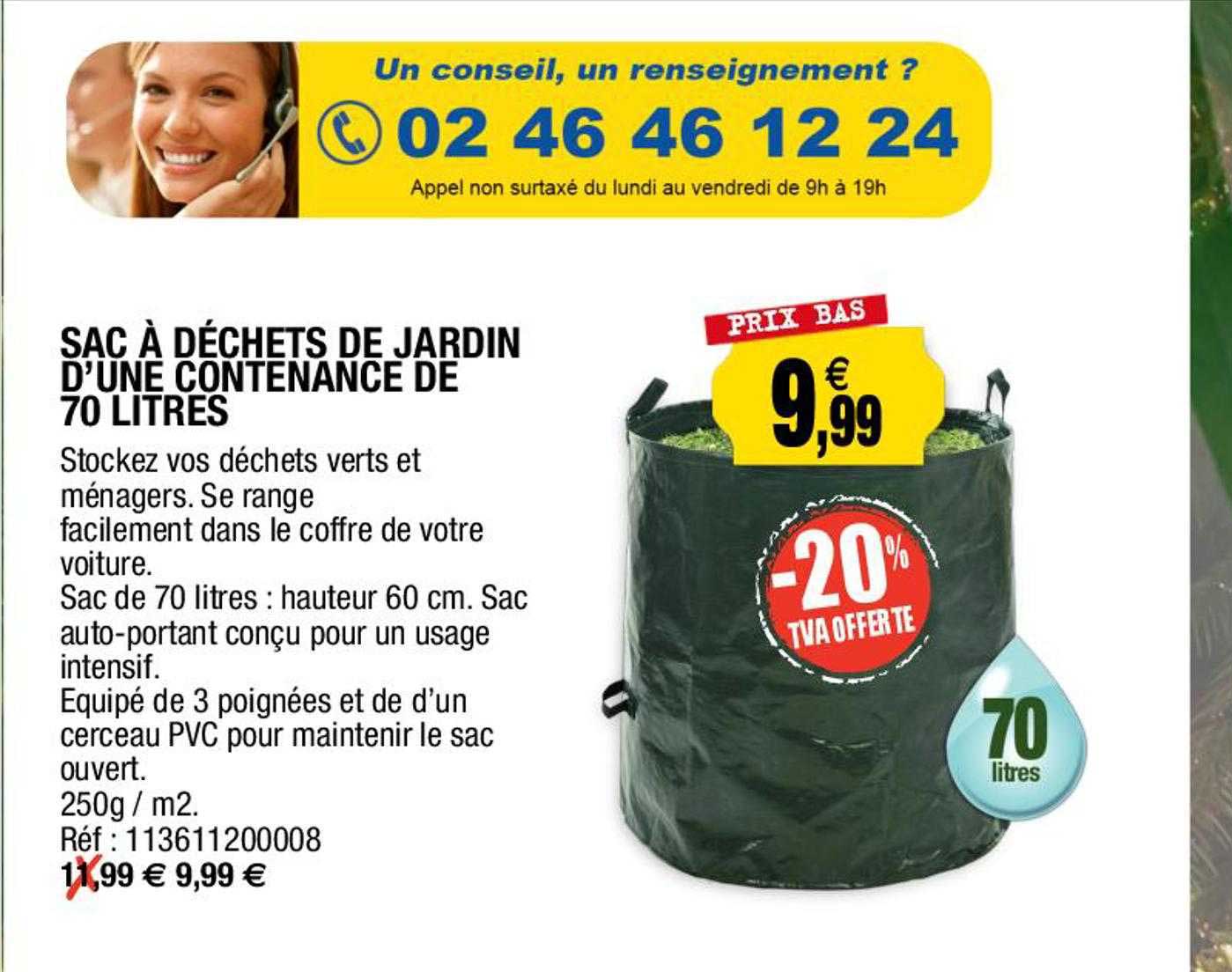 Sac à Déchets De Jardin D'une Contenance De 70 Litres