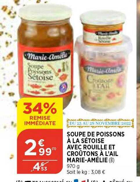 soupe de poissons à la sétoise avec rouille et croûtons à l'ail marie-amélie