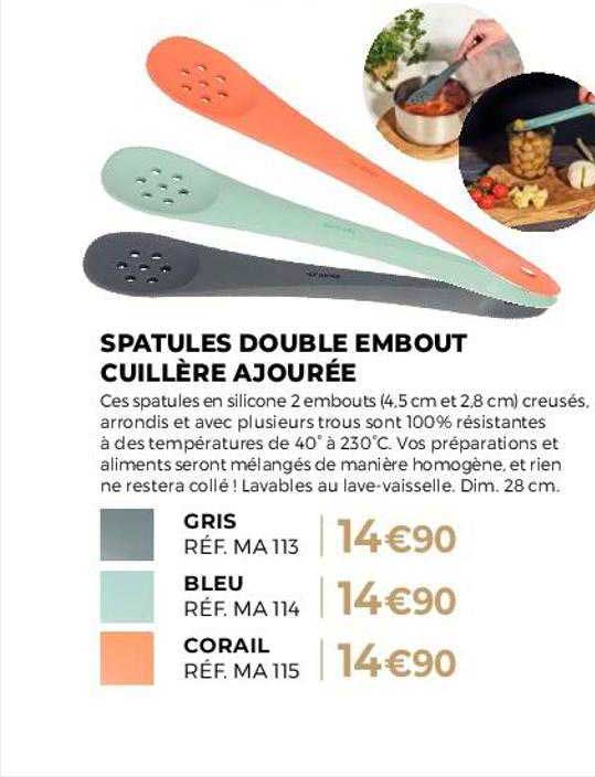 spatules double embout cuillère ajourée