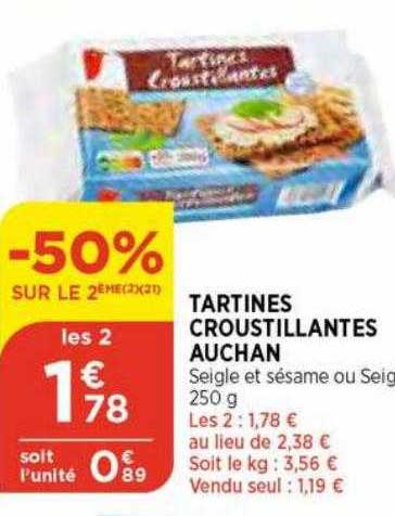 Tartines Croustillantes Auchan