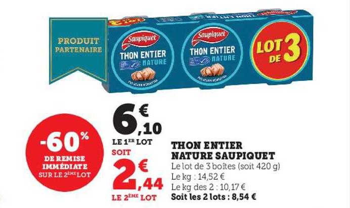 Thon Entier Nature Saupiquet