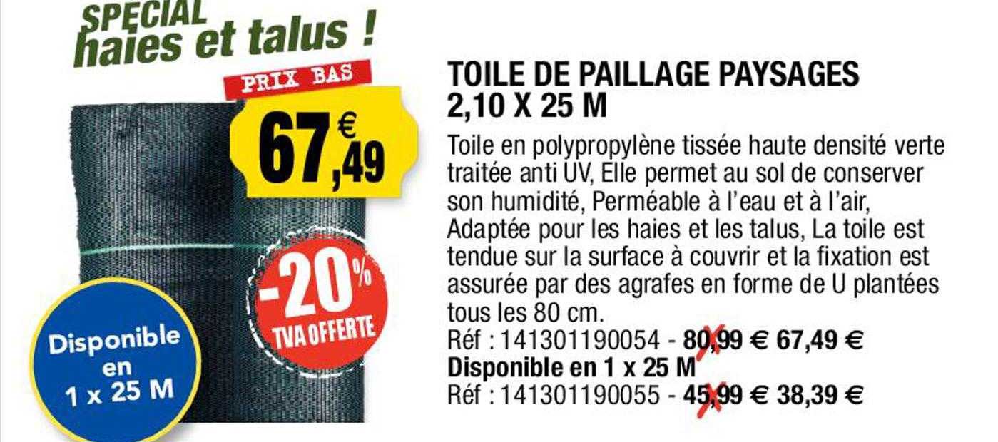 Toile De Paillage Paysages 2,10 X 25 M