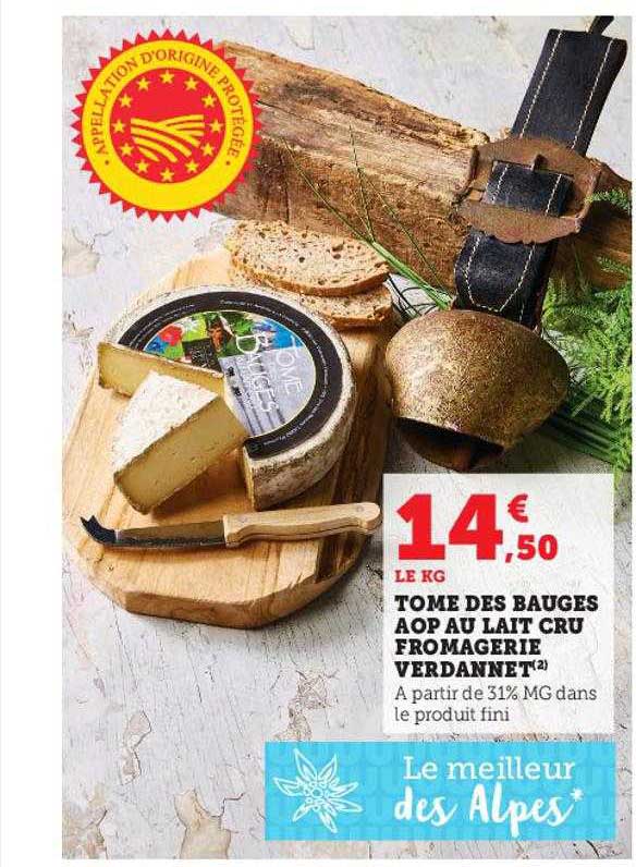 tome des bauges aop au lait cru fromagerie verdannet