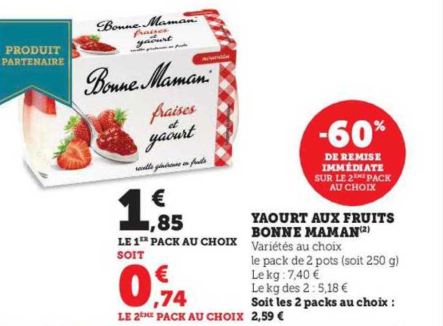 yaourt aux fruits bonne maman