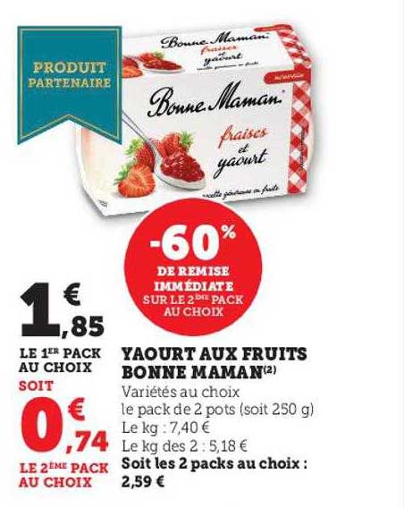 yaourt aux fruits bonne maman