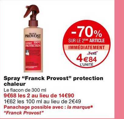 -70% sur le 2ème article spray "franck provost" protection chaleur