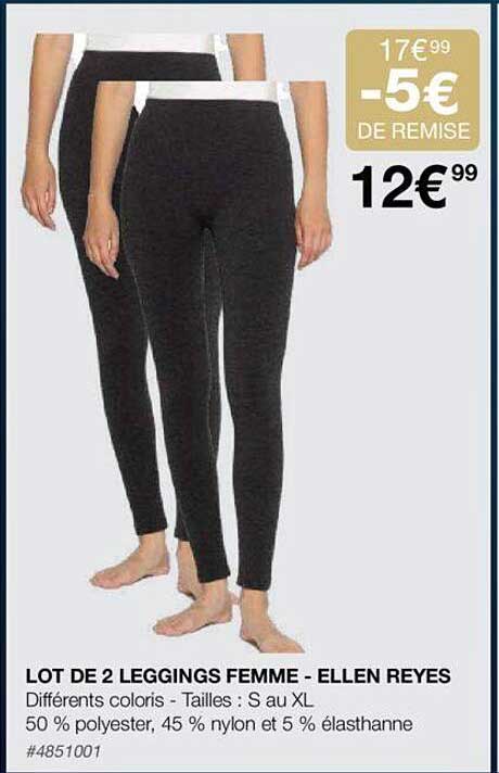 lot de 2 leggings femme - ellen reyes