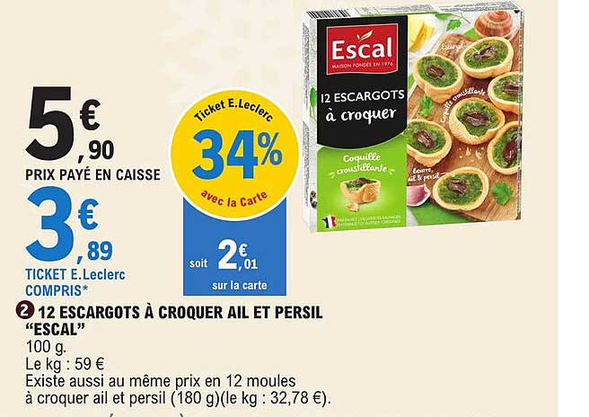 12 escargots à croquer ail et persil "escal"
