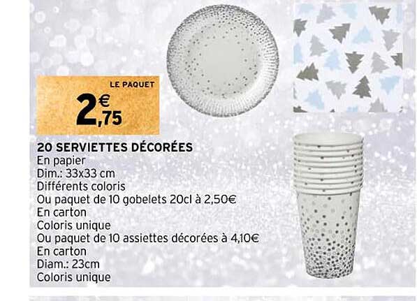 20 serviettes décorées