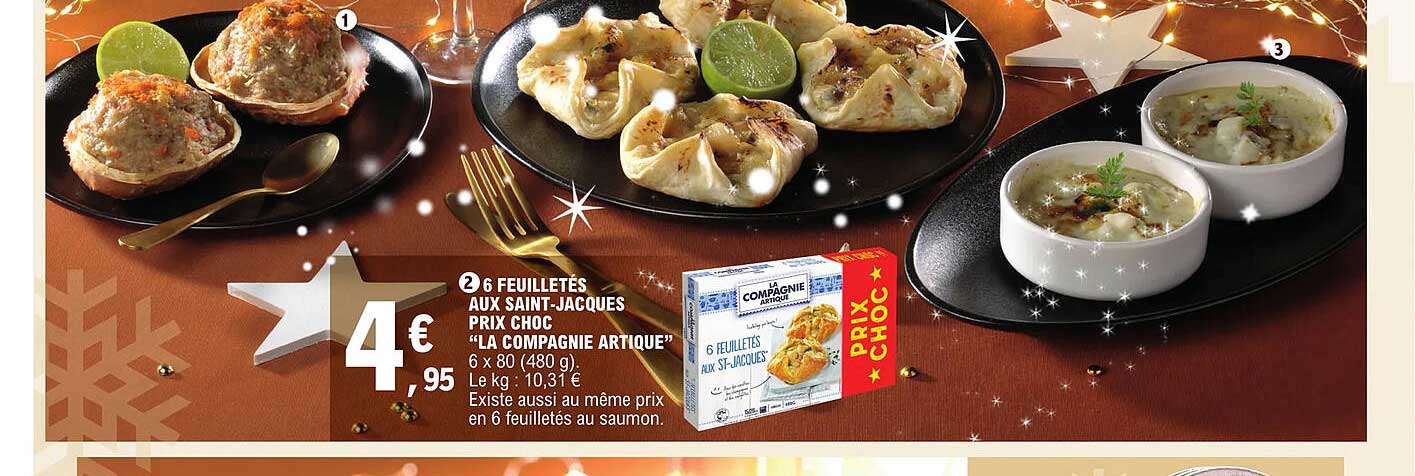 6 feuilletés aux saint-jacques prix choc "la compagnie artique"