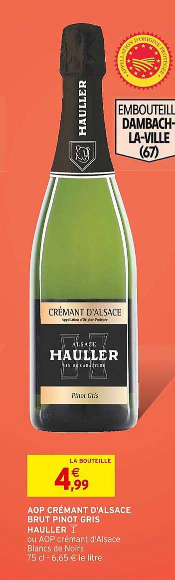 aop crémant d'alsace brut pinot gris hauller