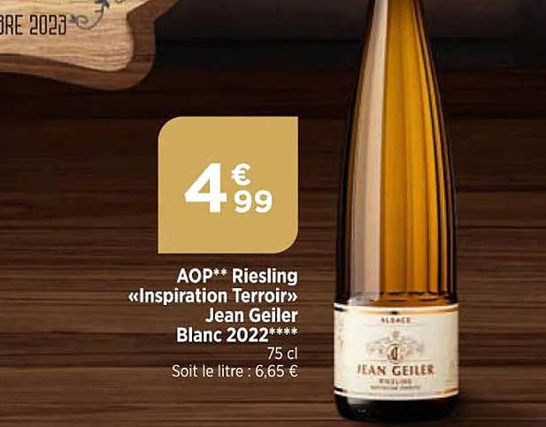 aop riesling «inspiration terroir» jean geiler blanc 2022