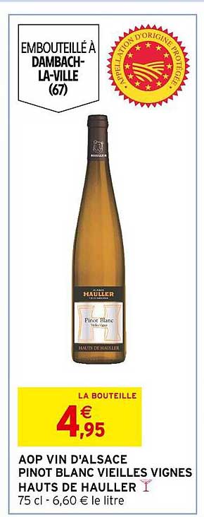 aop vin d'alsace pinot blanc vieilles vignes hauts de hauller