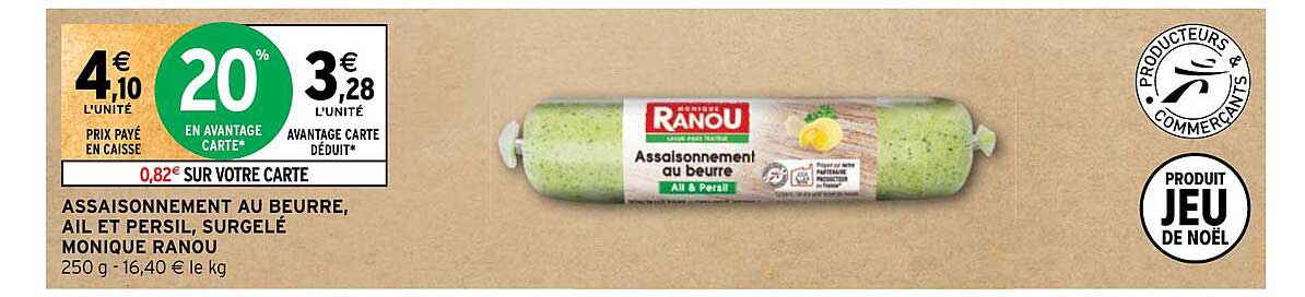 assaisonnement au beurre ail et  persil surgelé monique ranou