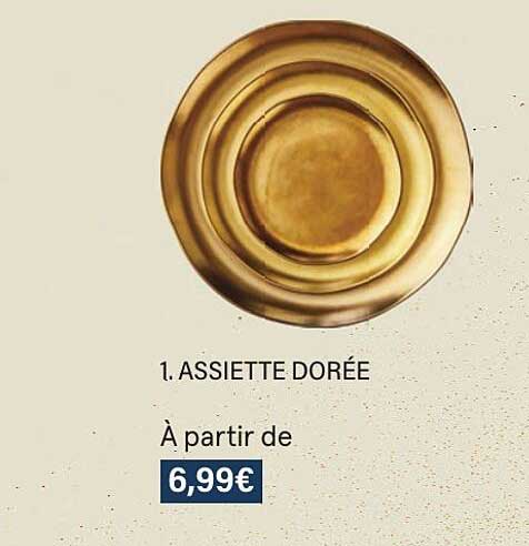 assiette dorée