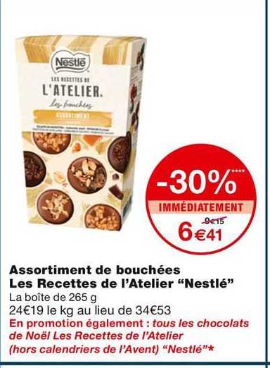 assortiment de bouchées les recettes de l'atelier "nestlé"