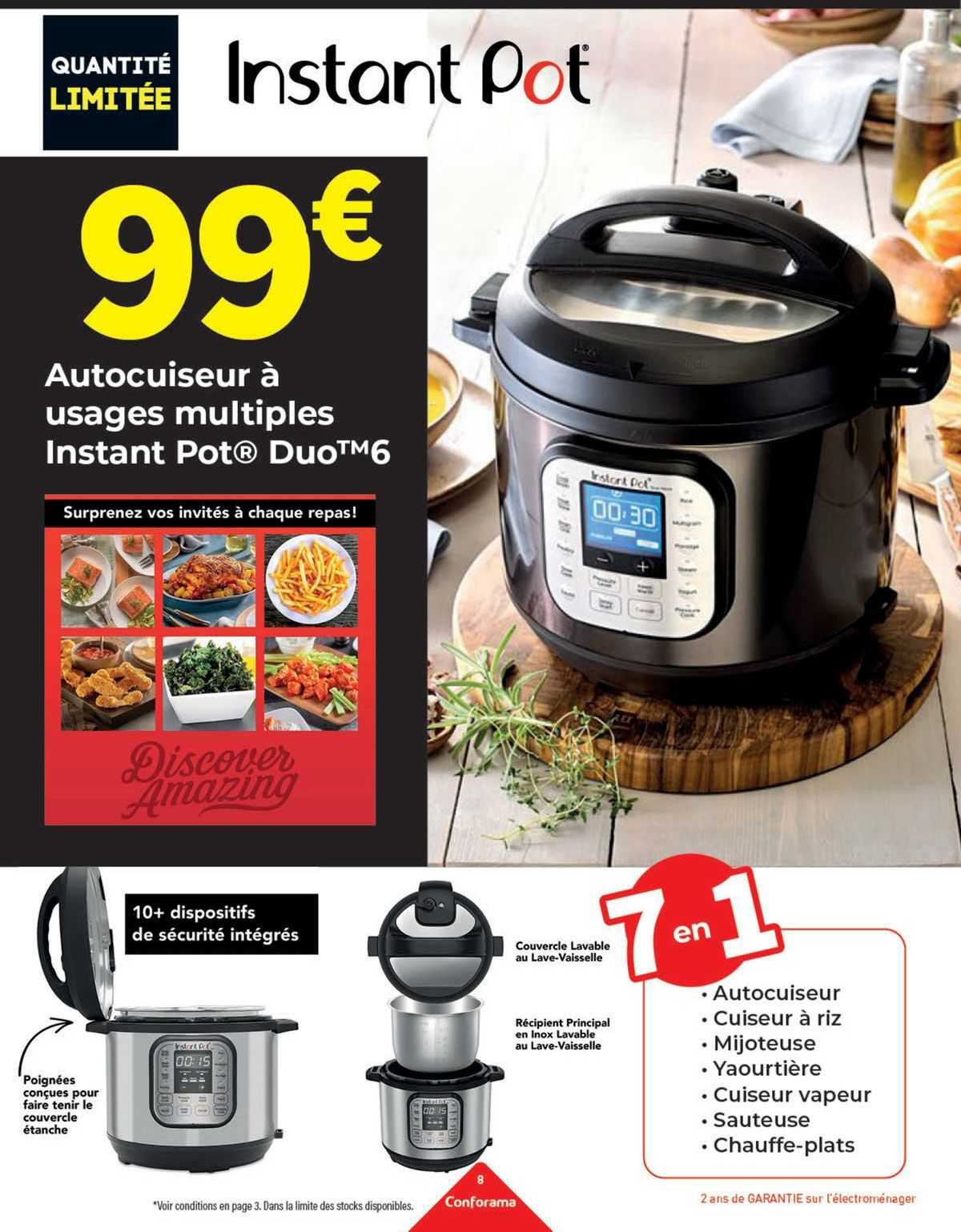 autocuiseur à usages multiples instant pot duo 6