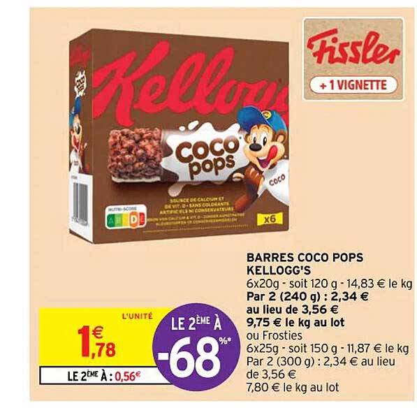barres coco pops kellogg's