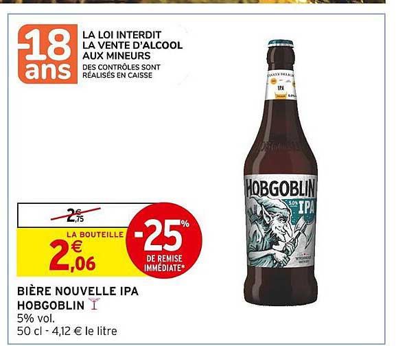 bière nouvelle ipa hobgoblin -25% de remise immédiate