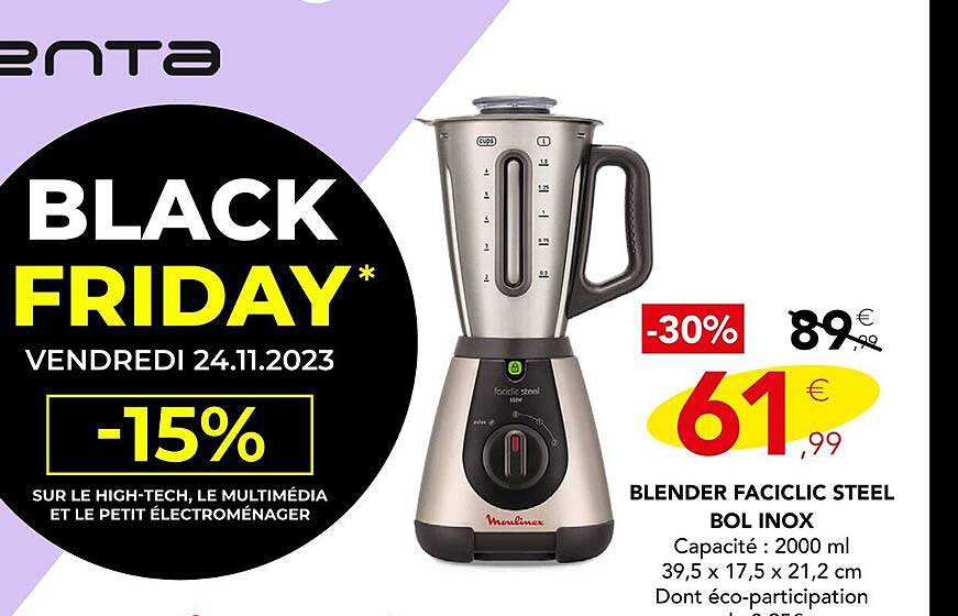 Blender Faciclic Steel Bol Inox Moulinex