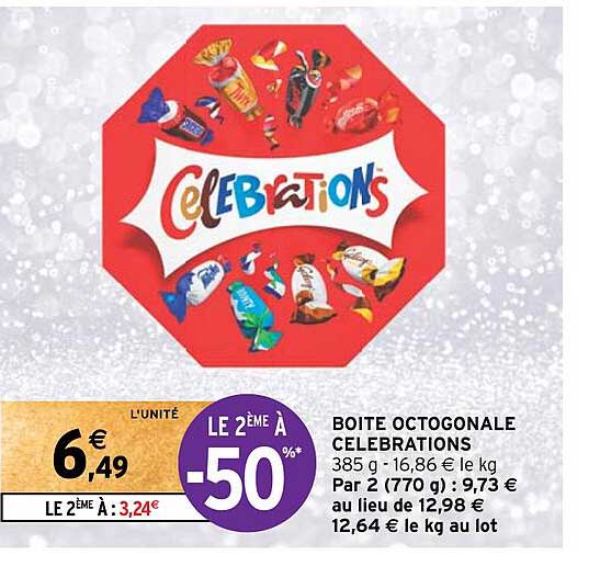 boîte octogonale celebrations le 2ème à -50%